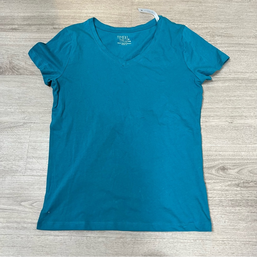 Teal V-Neck Women's Top